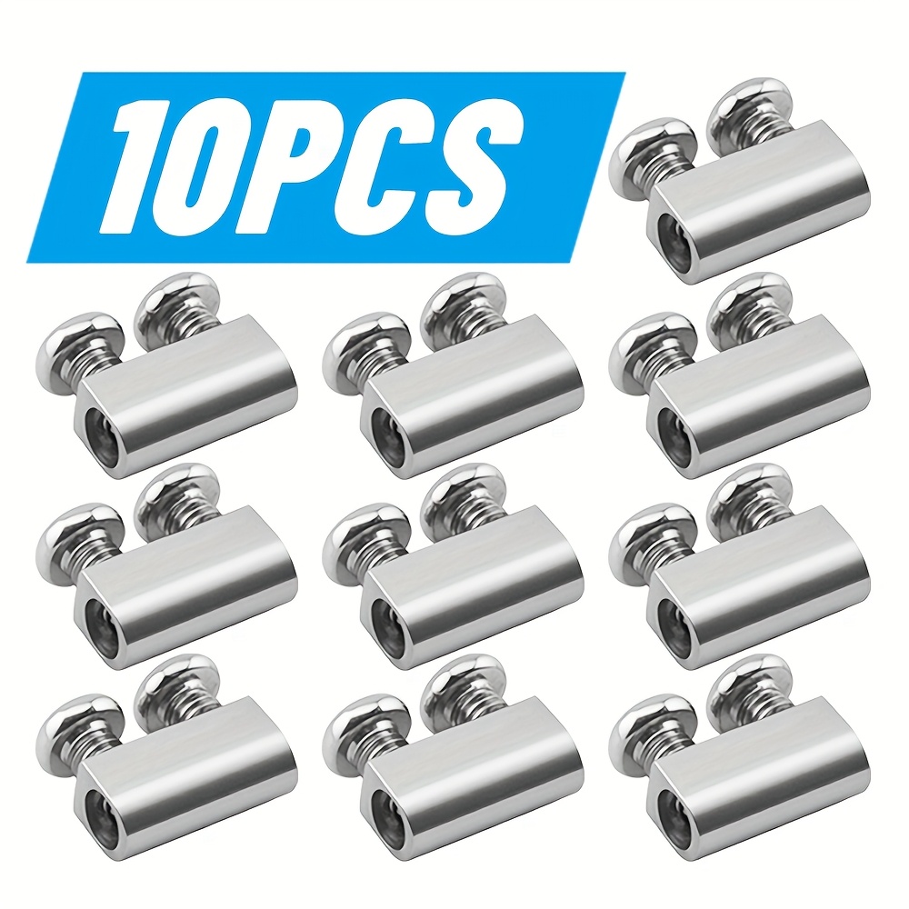 TEMU 10pcs pour câbles de câble de fil de fer à 1,5 mm, de serrage réglables, divers de serrage en métal, ajouts de suspension et fixations de câble