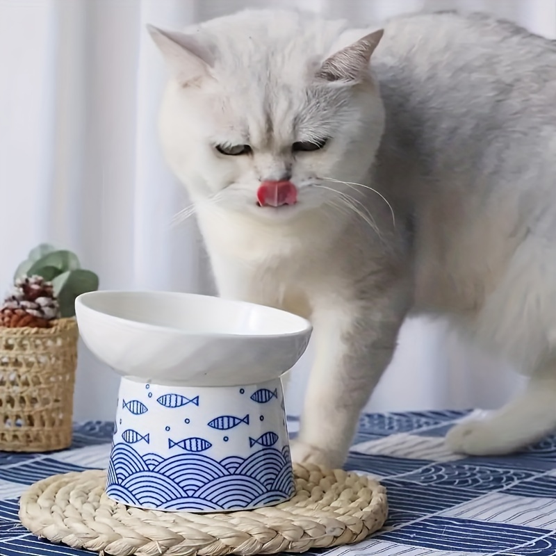 elevated cat bowl ceramic raised slanted water bowl designed - Temu  Australia