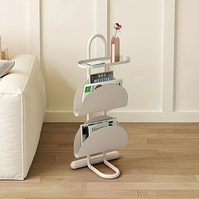 A Creative Side Table for The Living Room Balcony, Serving As a Coffee Table, Magazine Shelf, And Bedside Storage Rack