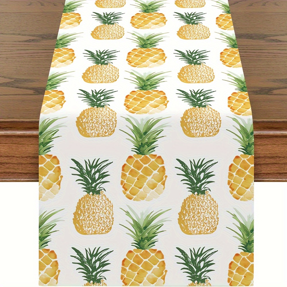 

1pc, Pineapple Table Runner, Garden Table Runner, Beautiful Flower Table Runner, Home Party Indoor Decor, Home Dustproof Stuff, Party Tableware Supplies