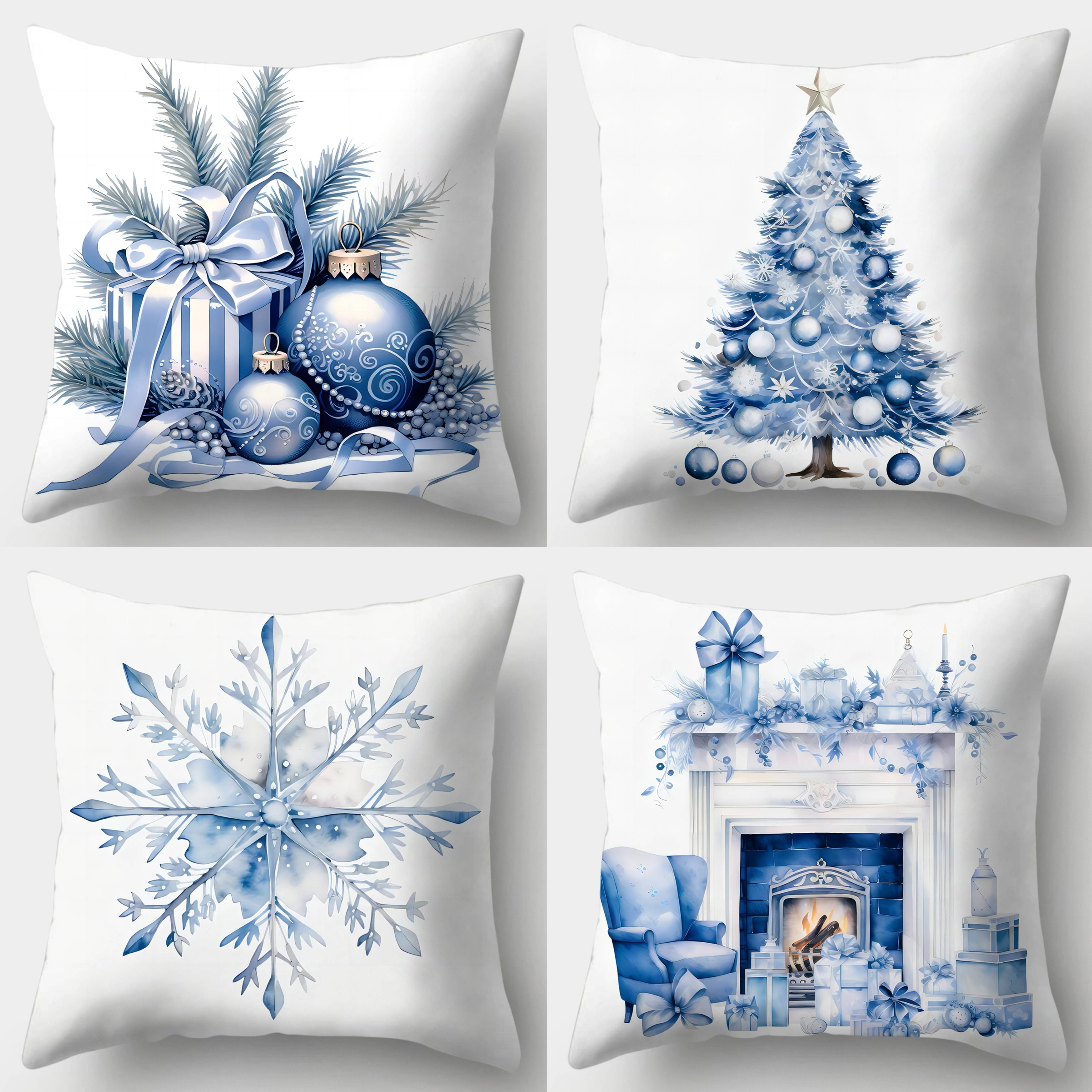 

4pcs Christmas Pillowcase , Christmas Tree, Waist 17.7*17.7inches - Christmas Sofa Decoration , Suitable For Sofa Bed Sofa Decoration (no )