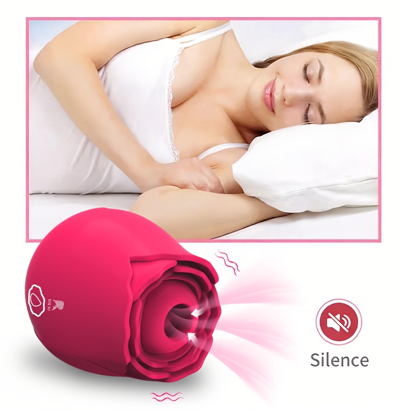 Dildo - Sucking Vibrator Rose Sex Toy G Spot Vibrator - Clitoral Nipple Massage Sucking Vibrator - Bullet Vibrator Dildo - 10 Powerful Modes, Anal Toys For Couple, Woman Pleasures Toy [Valentine'S Day Gift]