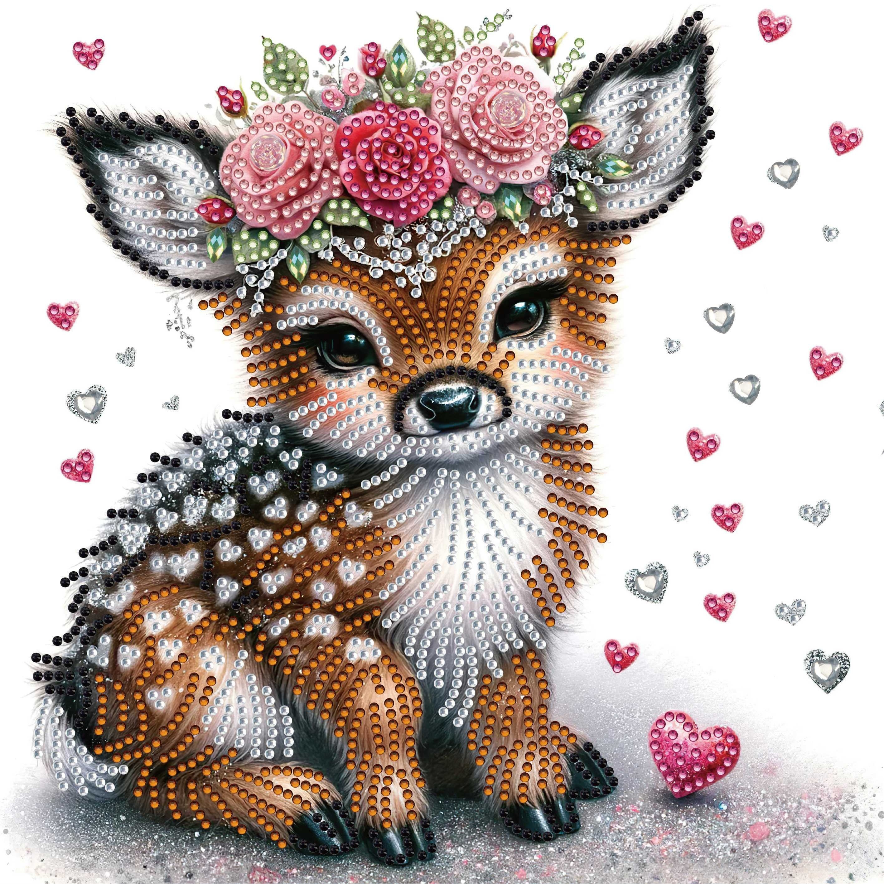 

1pc, Deer Pattern Diamond Art Painting Kit, 5d Diy Special Shape Crystal Diamond Partial Diamond Art Painting Kit Suitable For Home Wall Decoration Art 30*30cm/11.8*11.8in