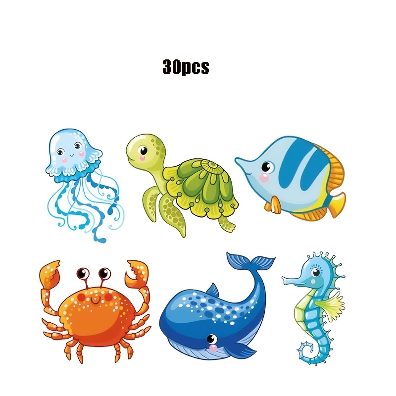 TEMU Pegatinas Adhesivas en Rollo con Graffiti de Animales Marinos Alienígenas, Etiquetas Selladas, Pegatinas de Papelería de Oficina, Decoraciones