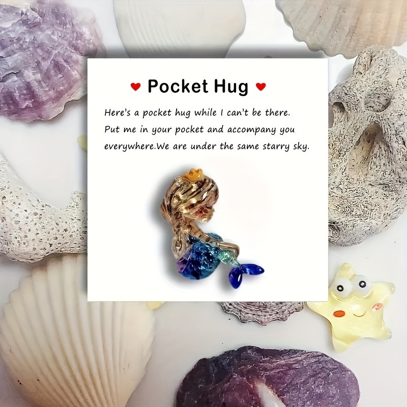 

40pcs Cute Resin Mermaid Pocket Hugs And Exciting Greeting Cards For Birthday, Wedding, Valentine's Day, Party Gifts, Gifts, Holiday Decorations