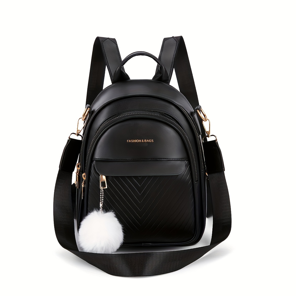 

Fashionable Pu Leather Backpack For Women, Casual Travel, Versatile Style, Chic Daypack