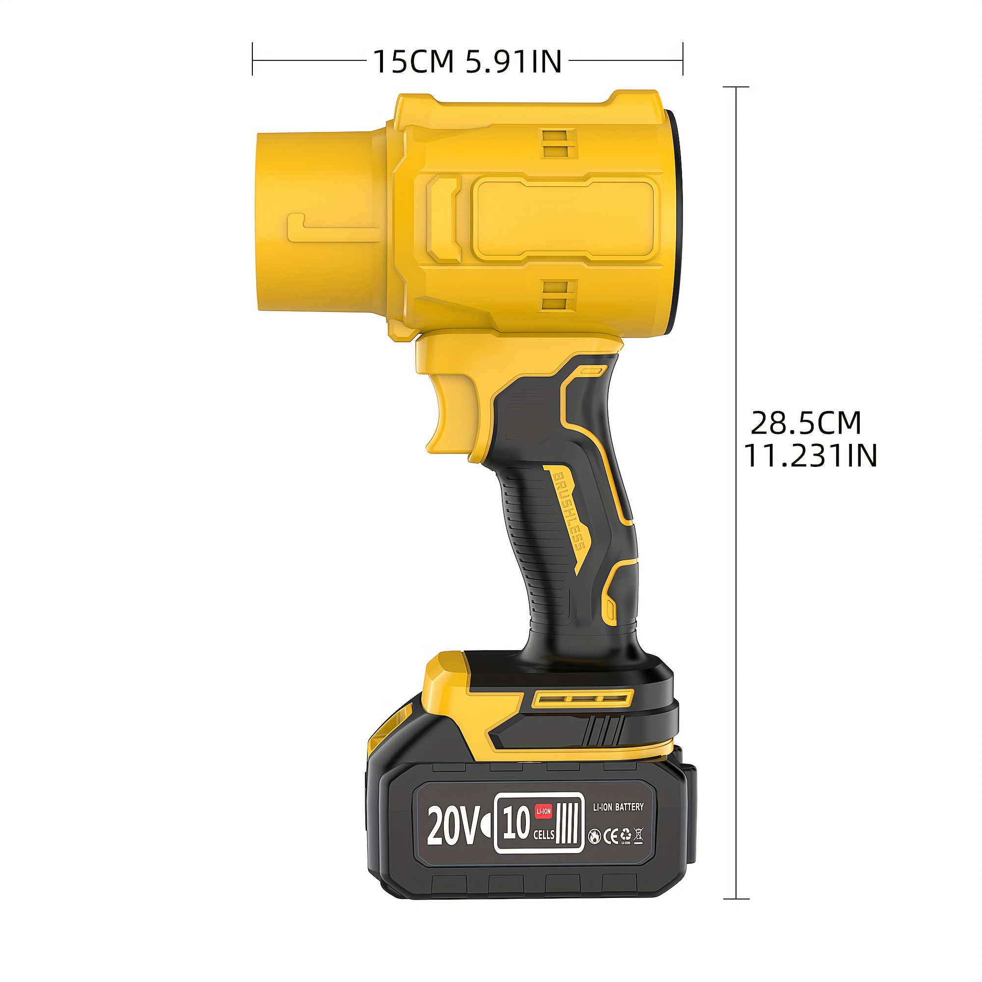 Powerful 50000RPM Cordless Leaf Blower, 20V Turbo Air Blower for Car Drying, Leaf Snow Dust Blowing, with Battery, Perfect Christmas Gift, Holiday Gift Idea, Home Outdoor Cleaning Tool