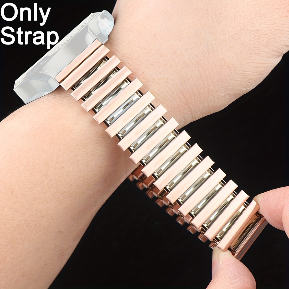TEMU 1pc 22mm Wide Elastic Stainless Steel Strap Suitable For Xiaomi Smart Watch S4 S3 S2 S1 47mm, Suitable For Huawei Watch Gt 6 5 4 3 2 46mm,