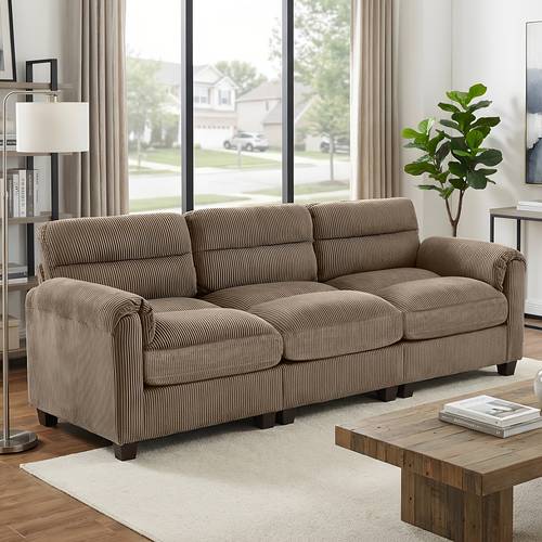 3pcs corduroy modular sectional sofa set small space friendly room couches for family