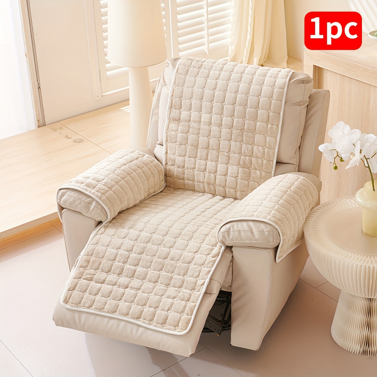 E-shop -Sitz Sofa Bezug, Integriertes Liegenkissen, Flanell Karo Stepphandwerk, Möbelschutz, Tierfreundlich, -Sitz Liegenkissen, Wohnkultur, Liegen