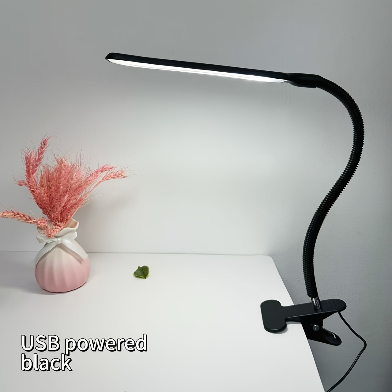 E-shop LED Clip Schreibtischlampe, mit Clip- für einfache Nutzung, Schwanenhals für flexible Höhenverstellung, Augenschutz Leselicht und
