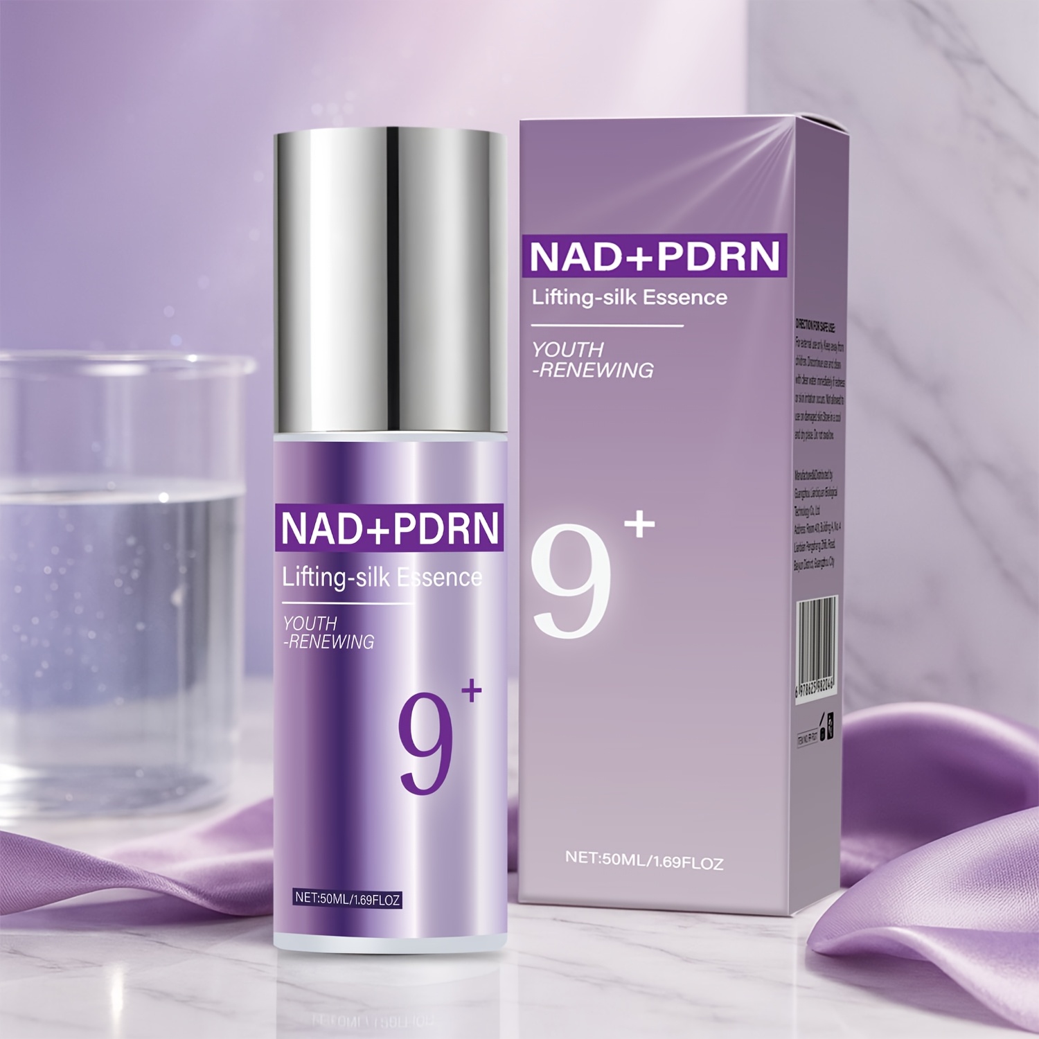 Image of 9+ Nad+ Lifting-sil , A Hydrating Serum With Hyaluronic Acid, Provides Deep Moisture And Plumping Effects, Featuring -tier Ha Formula For Dry And Dehydrated Skin, Without Fragrance And Absorbs Quickly