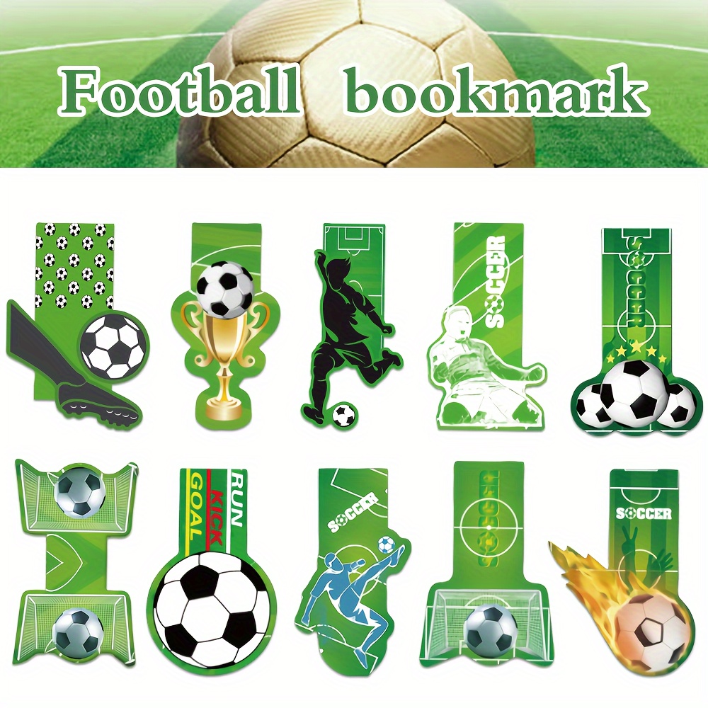 

30pcs Soccer Themed Bookmarks, Vibrant Sports Designs Paper Book Page Markers, Creative Gift For Students And Readers, Diy Bookmark Crafting Supplies By Gutbd