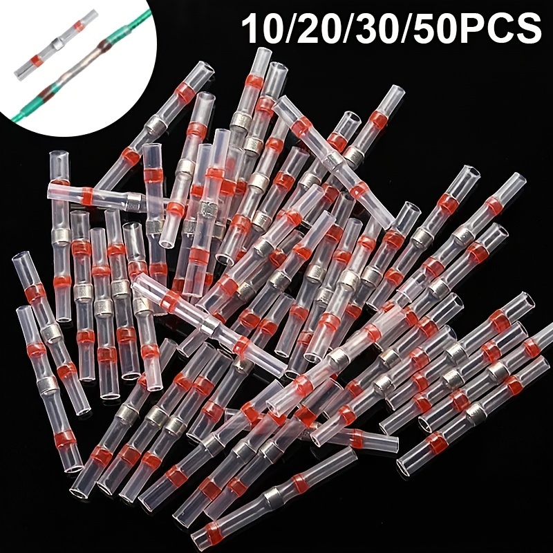 

Umlife 10//50pcs Wire Connectors Solder Butt Connectors Solder Connector Kit Automotive Marine Insulated Kit