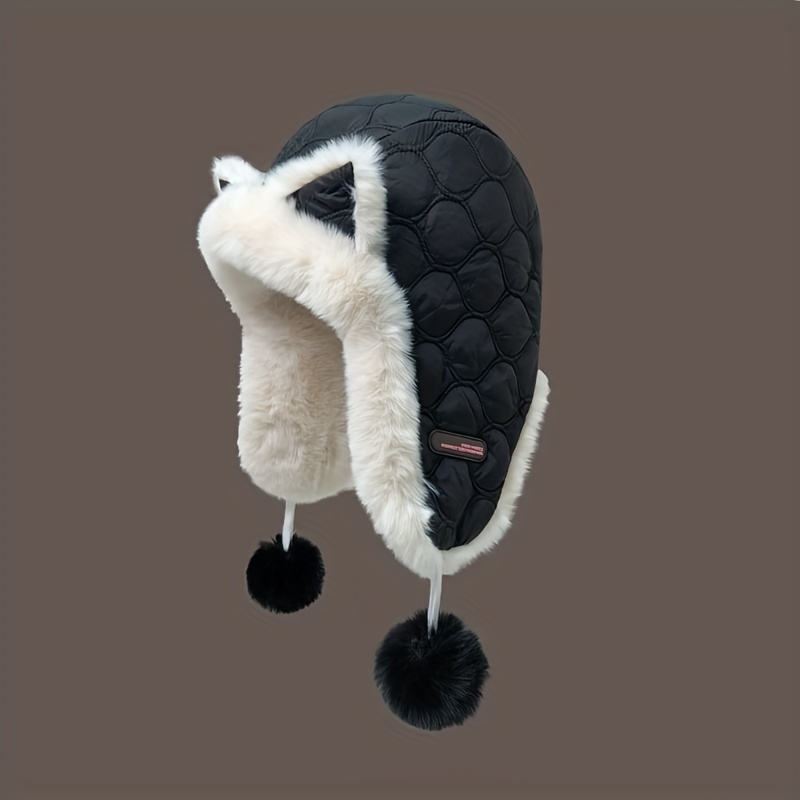 womens winter hat   ears beige white plush beanie stretchy cold weather ear flaps lightweight warm winter cap for everyday formal outfits cute animal ear design winter accessories coldproof headwear   fashion accessory Product details 5