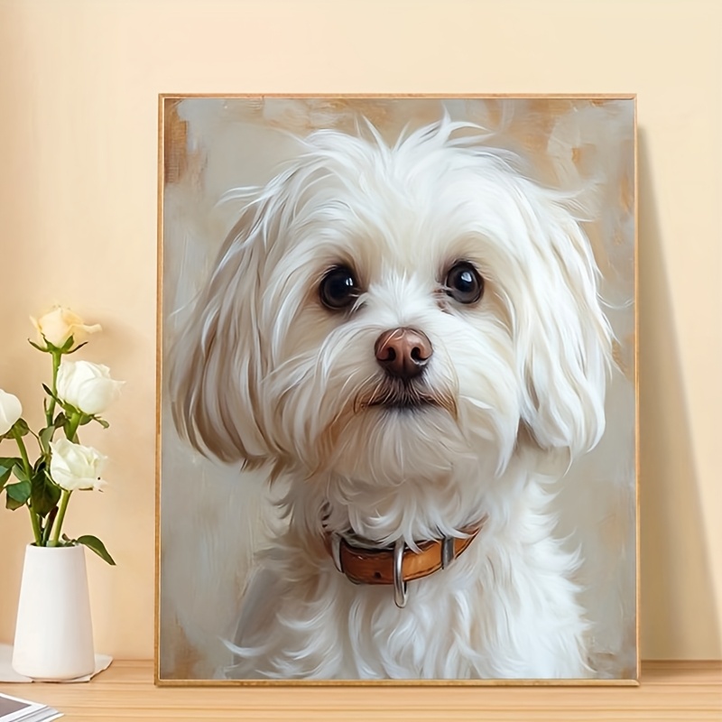 TEMU 1 Adult Beginner Painting Kit - Includes Acrylic Paints, Canvas, 3 Brushes, And Manual | Portrait Of A In Collar Acrylic Artwork