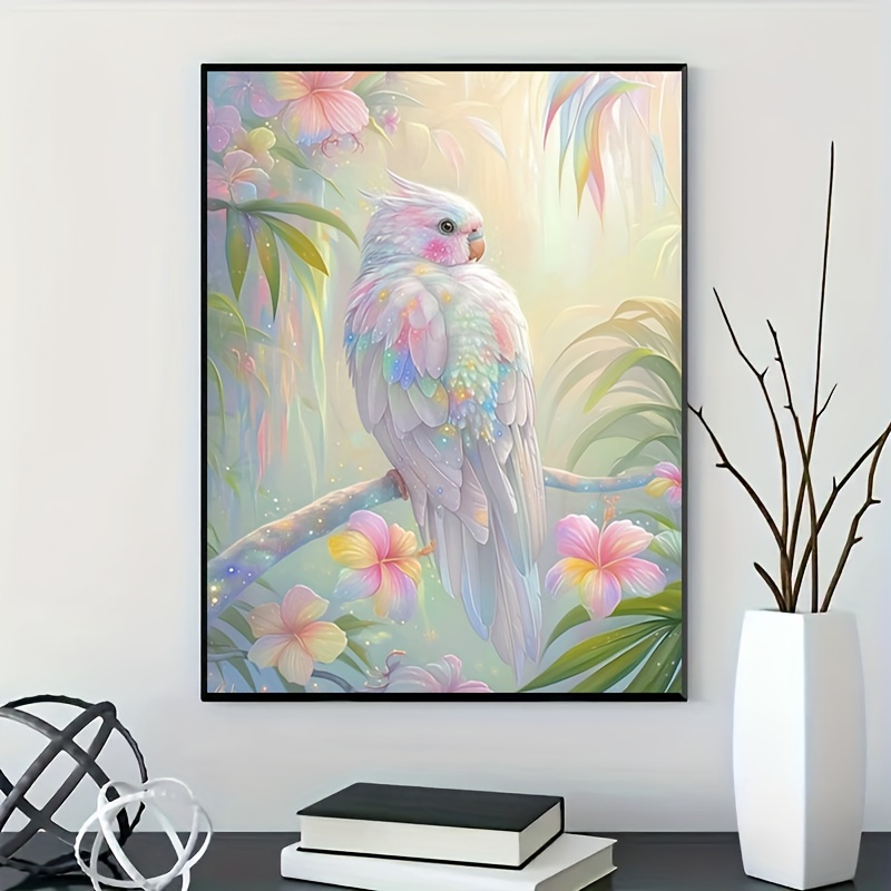 

Diy 5d Diamond Painting Kit - Colorful Parrot Mosaic Art, 30x40cm Frameless Acrylic Round Diamonds, Full Drill Embroidery Craft For Wall Decor