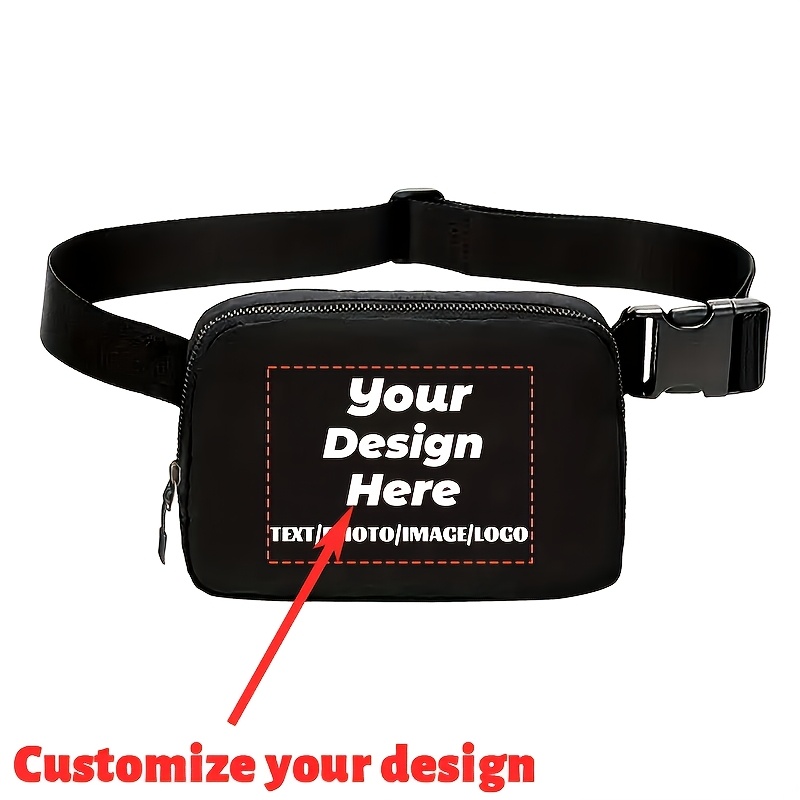 TEMU [Artículo Personalizado] 1 , Foto/Tipo de texto/Logo Personalizable, Riñonera Unisex, con Correa Ajustable, Bolso Cruzado Multifuncional, Ideal
