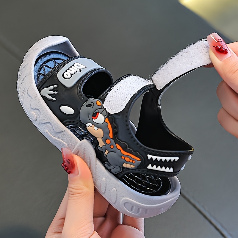 Kids' Dinosaur Sandals - Cute Cartoon Design, Breathable PVC Material, Adjustable Strap, Perfect for Boys & Girls Beach and Outdoor Activities, Spring/Summer Collection