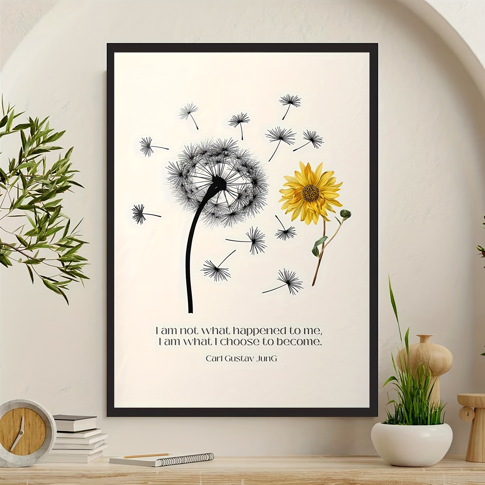 

Inspirational Quote Canvas Poster, Flower Mental Health Print For Therapist Office Wall Art, Psychologist Room Decor, Bedroom Room Bathroom Artwork, 12x16 Inch