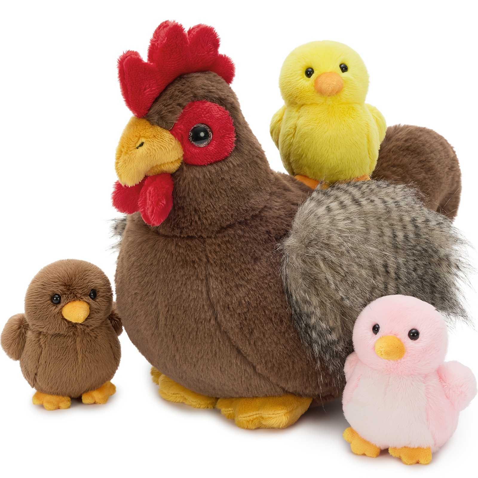 Image of Morismos Movable Large Chicken Stuffed Animal Xxl With Baby In Belly, 30cm Soft Giant Chicken Stuffed Animal Plush Toy, Birthday Christmas Gift For Kids Baby
