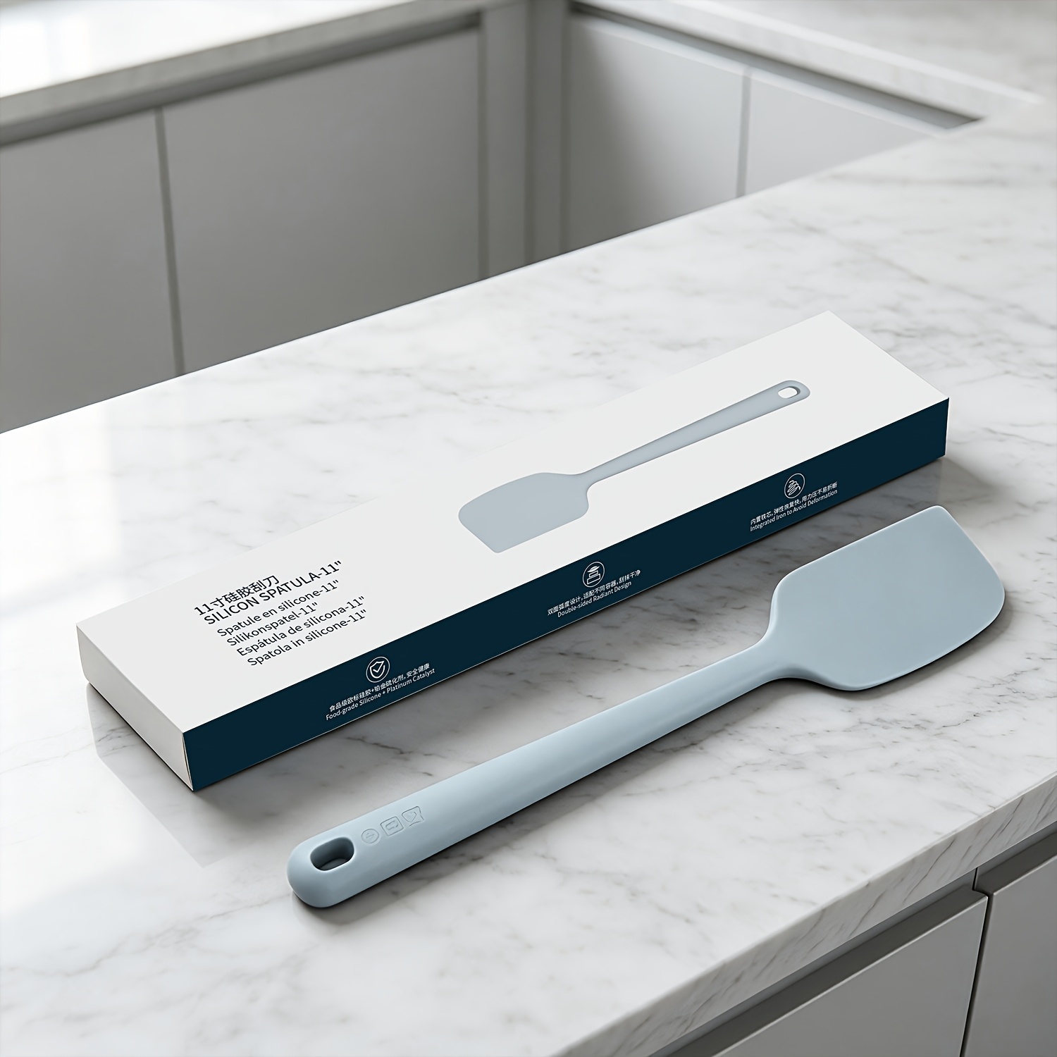TEMU Kitchendao Commercial Heavy-duty Silicone Spatula With Built-in Iron Core, 428°f Heat Resistant Seamless Scraper For Professional Bakery &