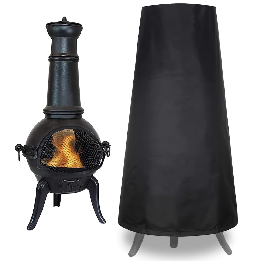 

1pc, Outdoor Chimney Cover, Waterproof Durable 420d Oxford Fabric, Protective Garden Sunshade Dustproof Stove Cover, Fire Pit Cap, With Drawstring & Uv Protection Coating