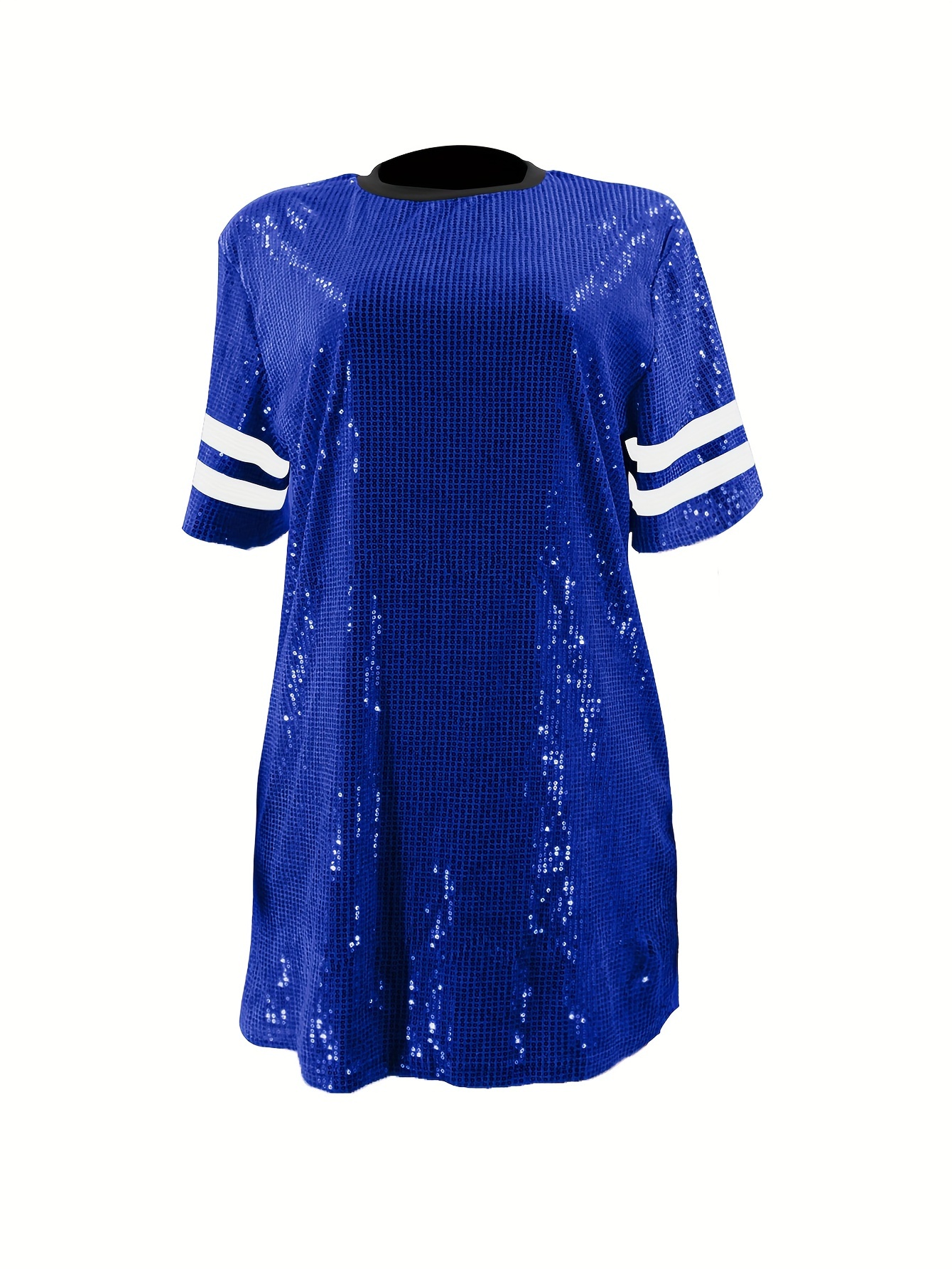women sexy sequin t shirt dress football jersey Temu