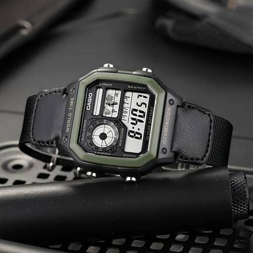 watch ae 1200whb 1b classic small square digital watch