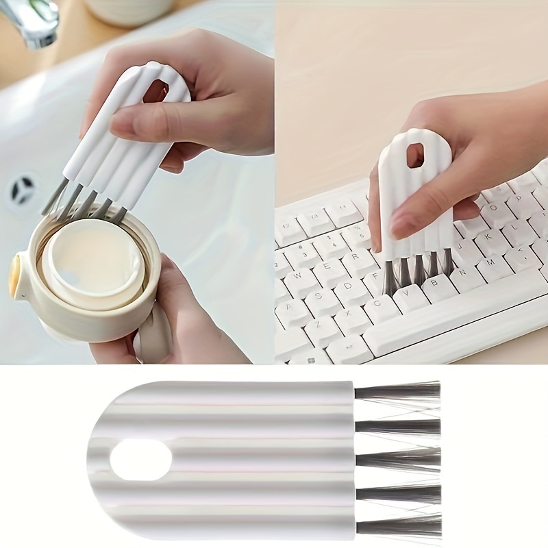 

1pc, Keyboard Brush, Water Bottle Cleaning Brush, Cup Lid Brush, Slot Brush, Crevice Dusting Brush, Computer Cleaning, Corner Duster And Keycap Cleaner, Cleaning Supplies, Cleaning Tools