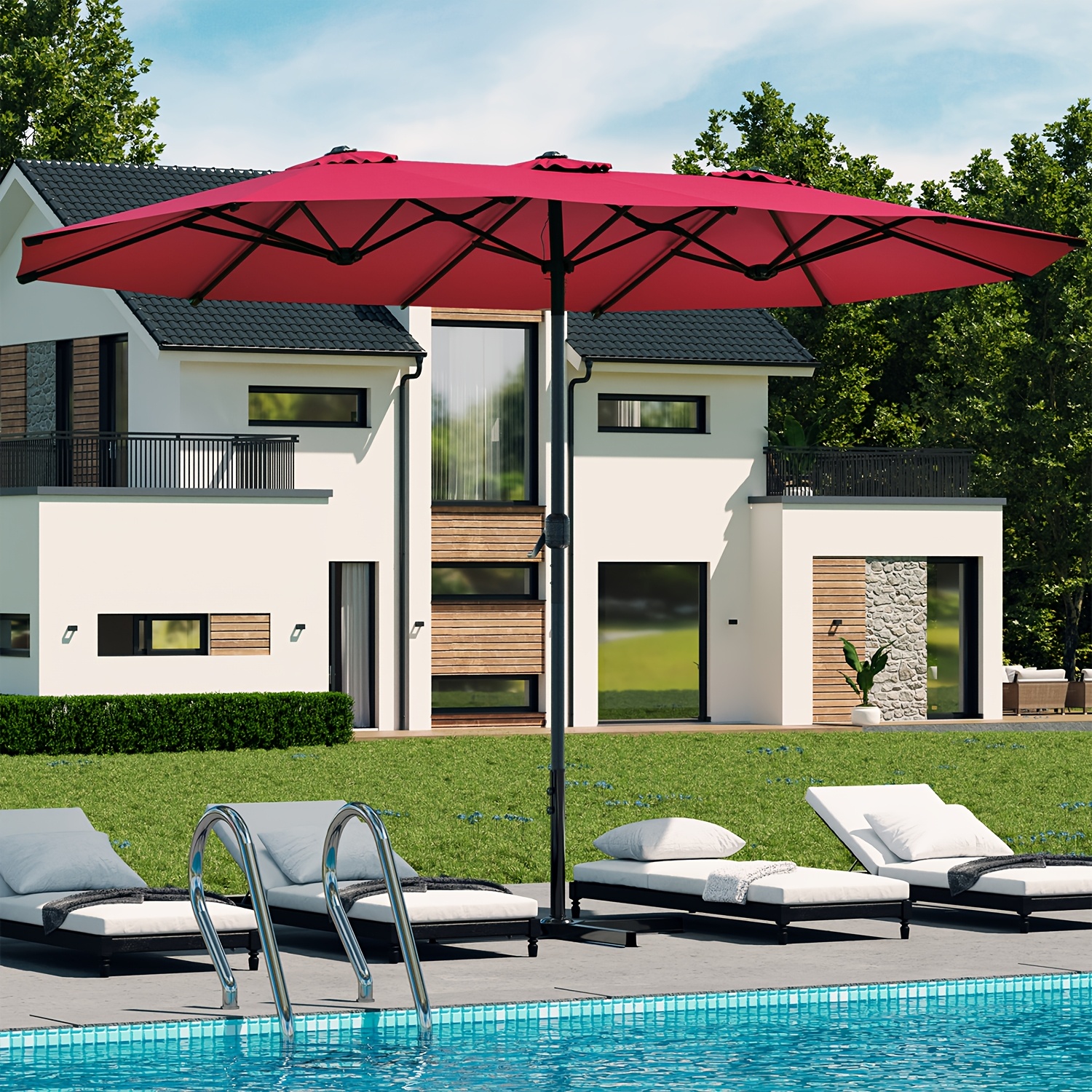 inverted umbrella patio shades Formosa Covers Cantilever Replacement Canopy TOP ONLY for 11 Foot 8 Rib Outdoor Offset Umbrella Fabric Round Octagonal Top, Easy to Install, Tuscan Orange for Rib Length 64