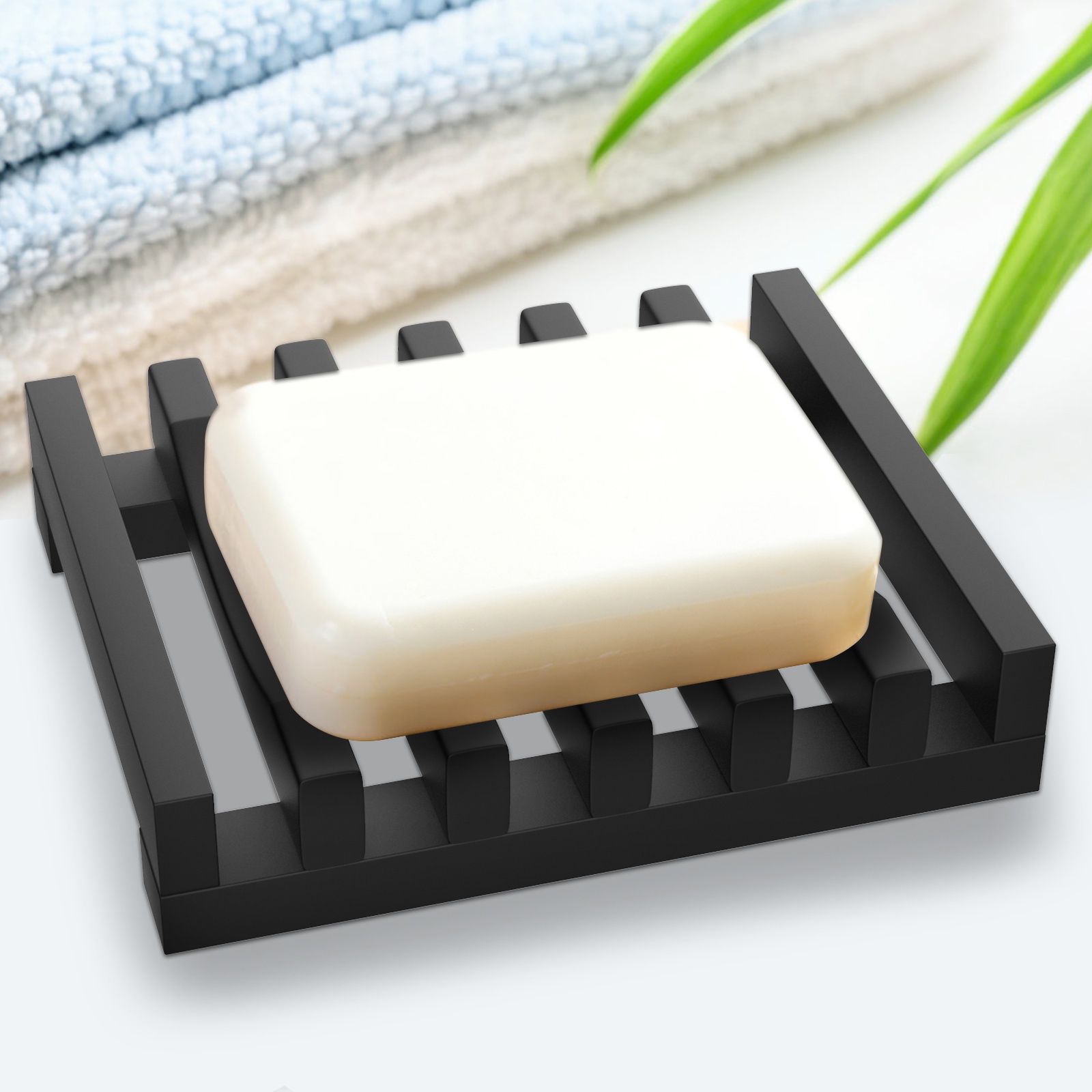 Image of 1pc Silicone Soap Dish Holder For The Bathroom, Suitable For Sink Countertops, Bathtubs, And Showers, Used For Soap, Sponges, And Cleaning Brushes