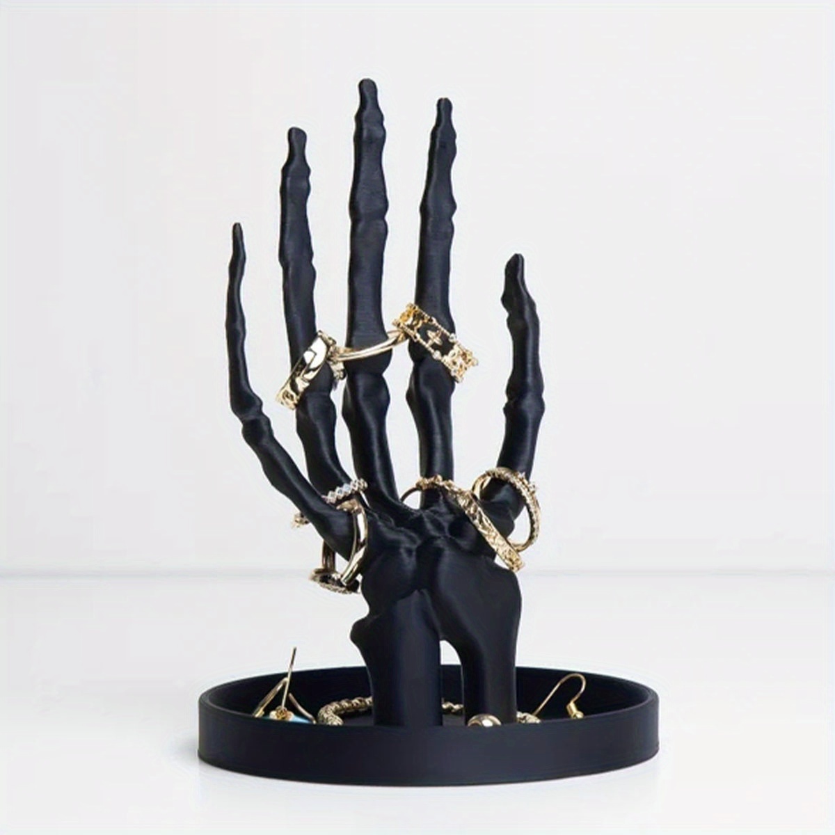 Handmade ABS Gothic Stand - Durable Storage Box for Necklaces, Earrings, And Rings with Decorative Bone Design - Perfect for Halloween, Home Decor, And Dressing Table Storage