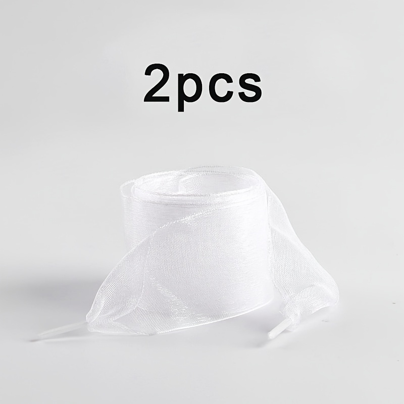 2pcs Candy Color Shoelaces Chiffon Ribbon Satin Shoelaces Flat Webbing Elegant Cute Snow Yarn Shoelaces Canvas Shoe Skateboard Shoelaces Sports Shoelaces