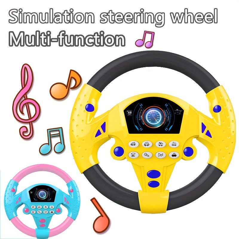 

Suction Cup Educational Steering Wheel Toy, Simulation Car Driving Game With Car Sound Effects, Play House Role Toys Gift