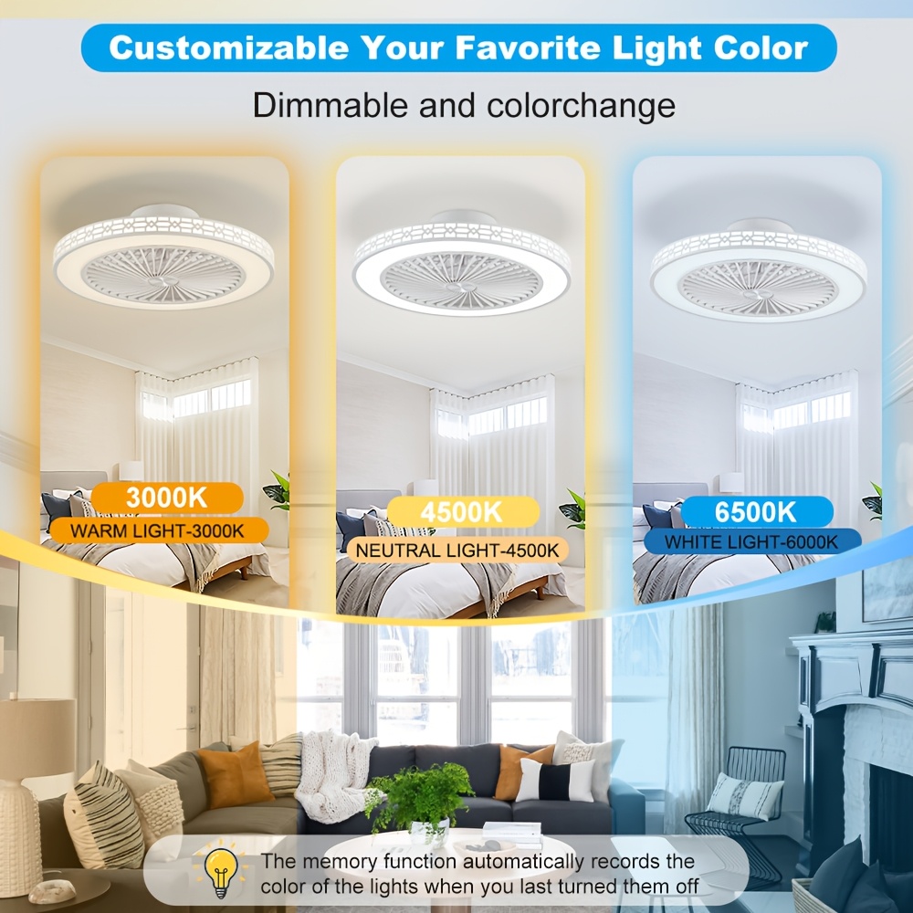 50cm Smart Ceiling Fan with Motorized Light Dimmer & Mosquito Killer