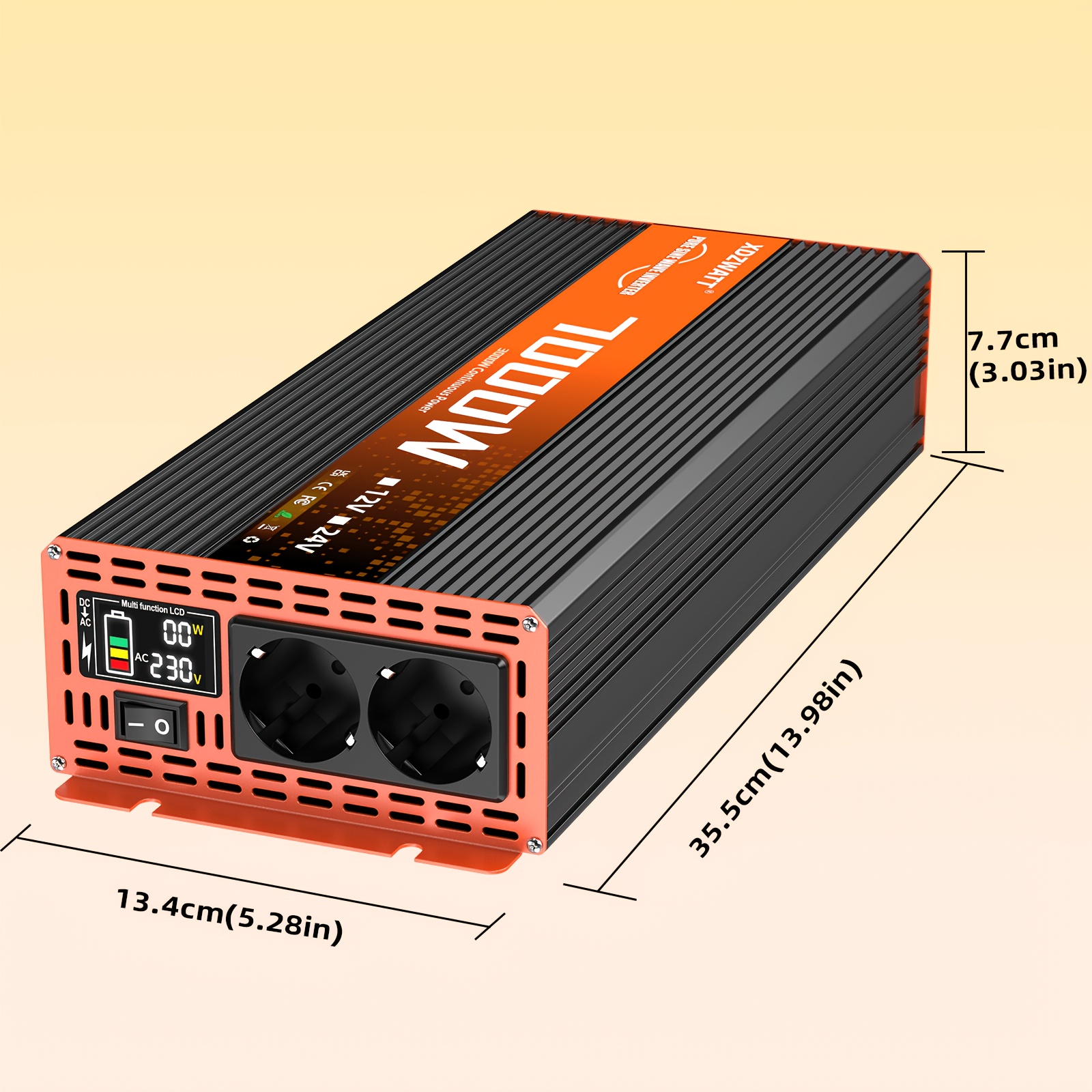 TEMU 3000w Continuous Power, 7000w Power, Pure Sine Wave Inverter, 12v To 230v Ac Vehicle Inverter, Suitable For Heavy-duty Trucks, Outdoor Rvs,