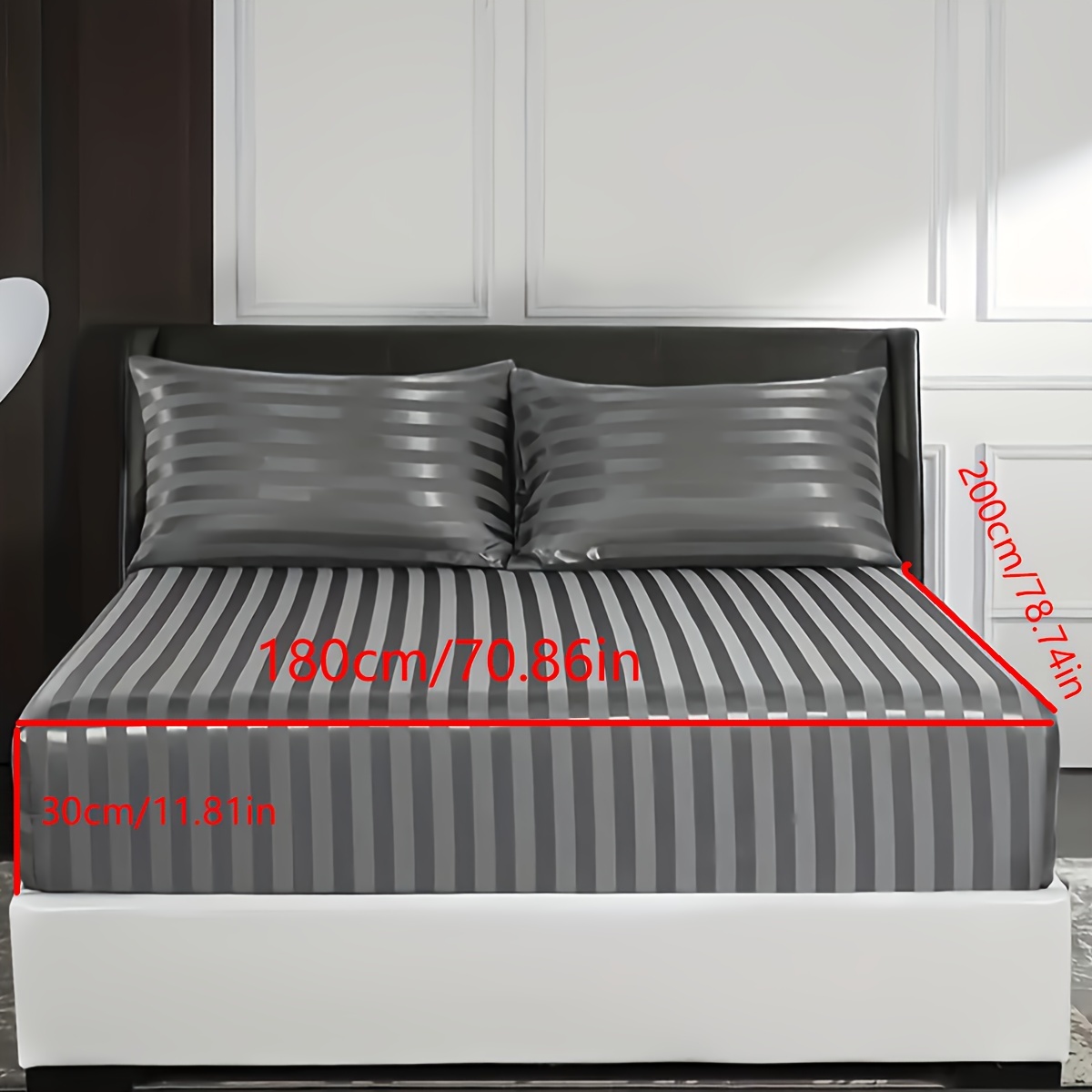 2/3pcs Fashion Easy Versatile Solid Color Damask Bed Skirt, Soft And, Aesthetic And