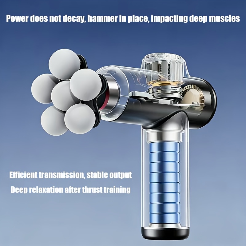 Pistol de Fascie Profesional cu Mai Multe Capete - Relaxare Musculară, Proiectat pentru Masaj Profund al Țesuturilor, Masajor Portabil USB Potrivit pentru Spate, Gât, Picioare, Brațe, Corp Inferior/Superior - Potrivit pentru Acasă/Birou, Utilizare de către Sportivi