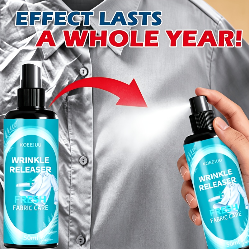 Image of 50ml Portable Instant Clothes Wrinkle Remover Spray, Fast Eliminate Creases And Folds, Gentle Fabric Smoothing Mist For Shirts, Coats, Dresses And All Garments, Lightweight Travel Friendly Spray