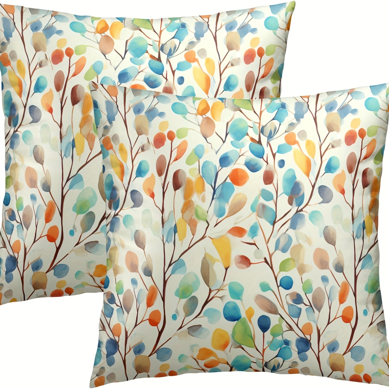 

2pcs, Floral Throw Pillow Covers Abstract Watercolor Botanical Leaves Pillowcases For Bedroom Sofa Living Room Couch Office Decor Only Pillowcases, 16x16/18x18/20x20 Inches