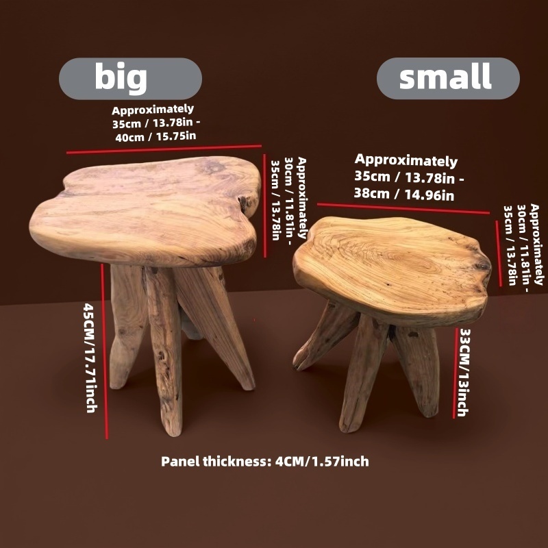 1pc Natural Solid Wood Square Side Table - an Elegant Artistic Decorative Side Table for Home, Kitchen Dining, Or Courtyard That Instantly Enlivens Your Space with a Vibrant And Artistic Atmosphere. It Can Serve As a Stylish Casual Stool