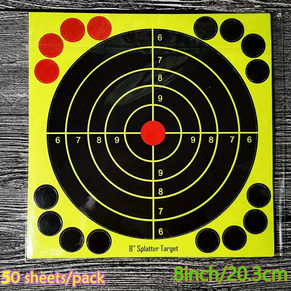   8 20 3cm 12 30 5cm splatter shooting paper targets   50   targets per pack fluorescent with splash effect durable