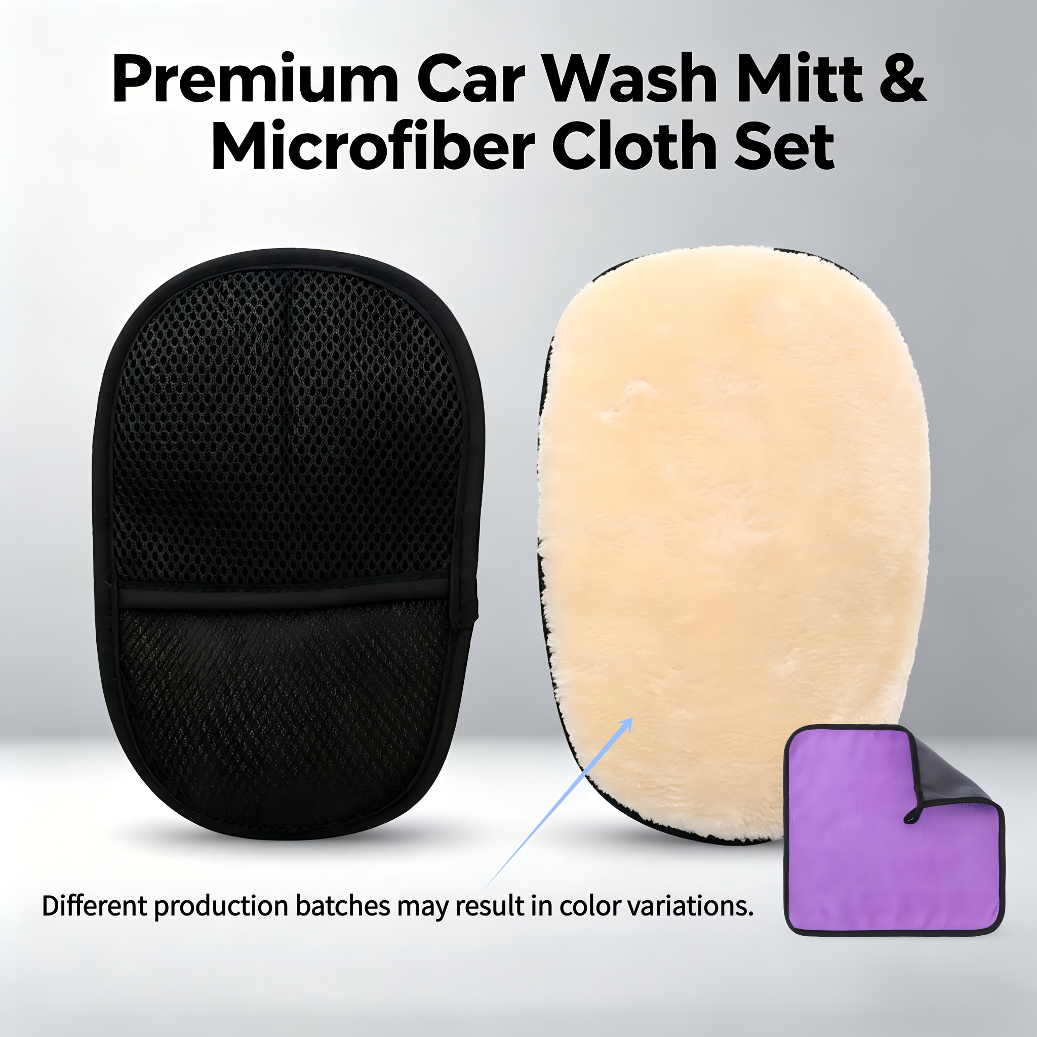 3pcs Set, (2pcs Soft Microfiber Car Cleaning Gloves And 1pc Car... product image 5