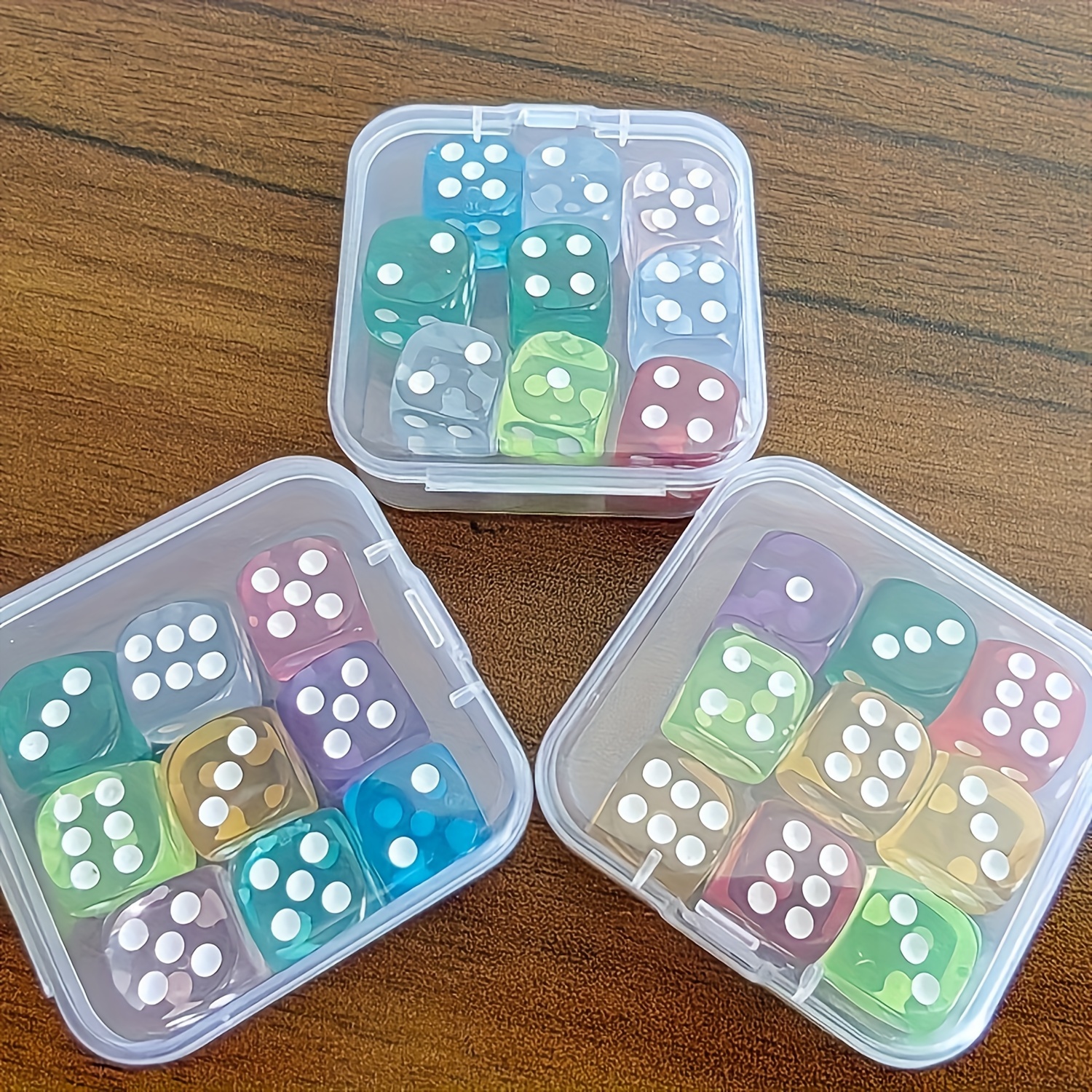 

14mm Dice Set For And Teaching – 9pcs - Dice Clear Storage Box, For & Educational , Suitable 14+