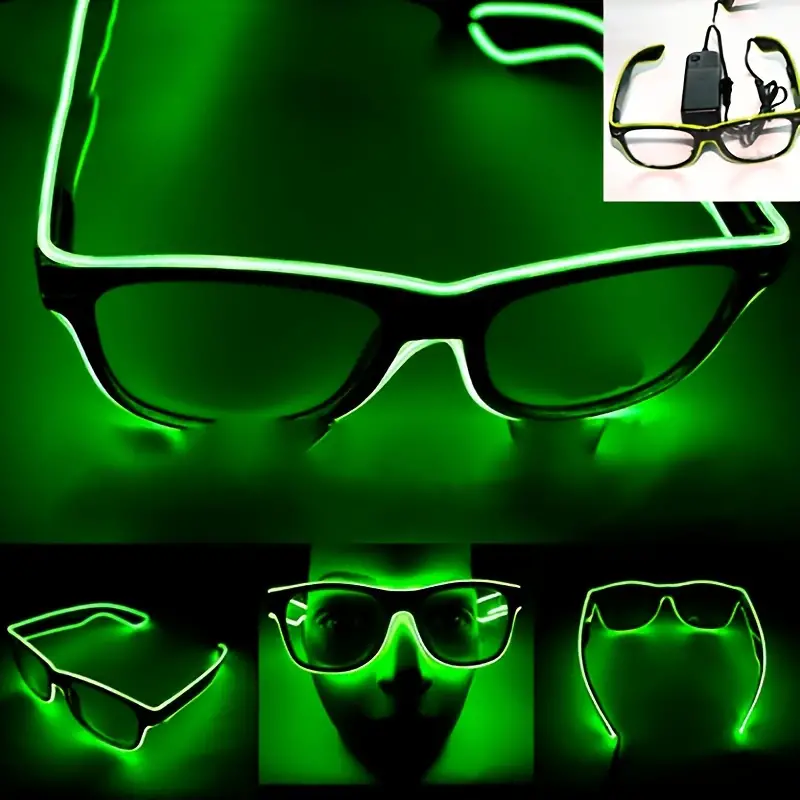 Glow Neon Sunglasses Women Men Light Flashing Led El Wire - Temu