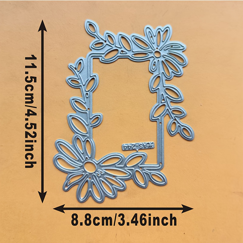 TEMU 1 moule de découpe en métal pour bordure de décoration florale , utilisé pour couper des cartes, convient pour décorer du papier de scrapbook,