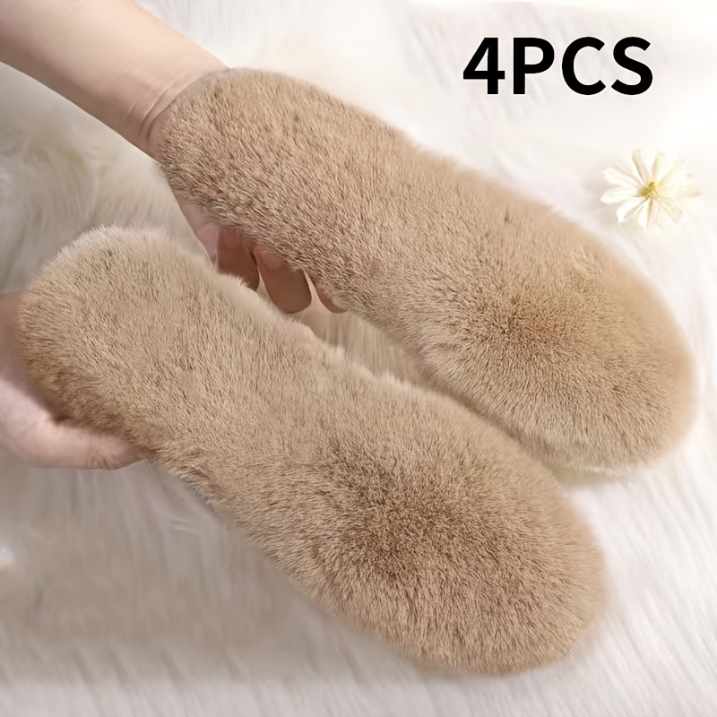 TEMU -thick, Warm Pads - Plush Texture ( Rabbit Material) - Insulated For Men And Women, Suitable For Winter Slippers, Boots, And Moccasins - -one