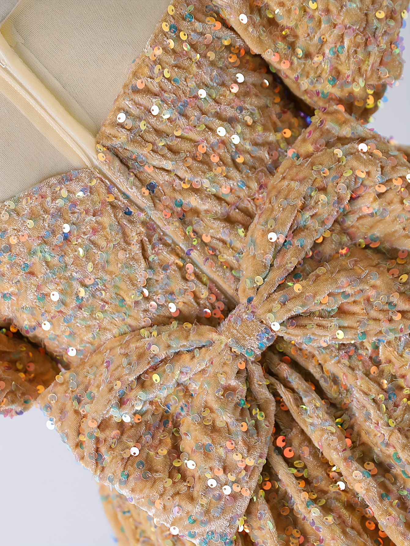 golden sequined wear high end girl princess dress 1st - Temu Greece