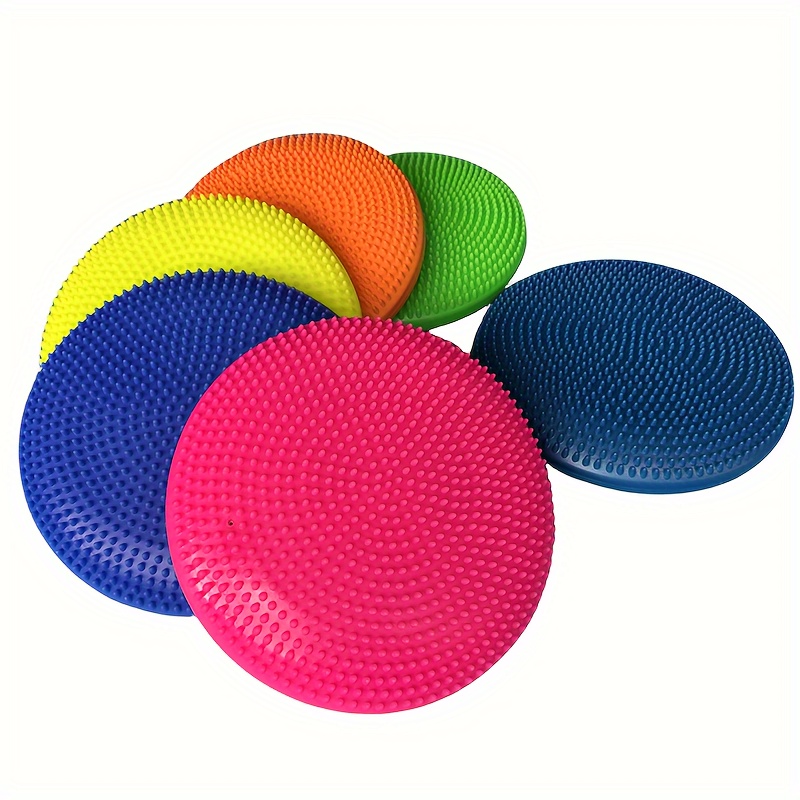 

1pc Inflatable Pad - Pvc, Solid Color, Ideal For Sensory Rehabilitation & Fitness Training